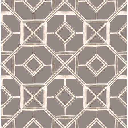 Manhattan Comfort McAllen Livia Mauve Trellis 33 ft L X 205 in W Wallpaper BR4014-26413